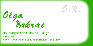 olga makrai business card